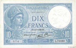 10 Francs MINERVE modifié FRANCE  1939 F.07.07 TTB+