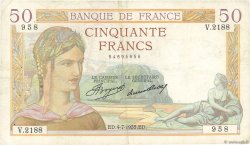50 Francs CÉRÈS FRANCE  1935 F.17.12 pr.TTB