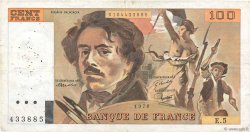 100 Francs DELACROIX modifié FRANCE  1978 F.69.01d TB