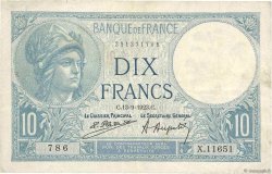 10 Francs MINERVE FRANCIA  1923 F.06.07 q.BB