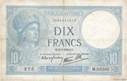10 Francs MINERVE modifié FRANCE  1941 F.07.27 pr.TB
