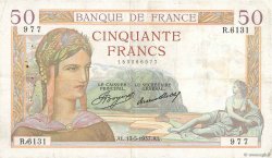 50 Francs CÉRÈS FRANKREICH  1937 F.17.37 fSS