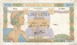 500 Francs LA PAIX FRANKREICH  1942 F.32.41 S
