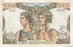 5000 Francs TERRE ET MER FRANCE  1952 F.48.07 pr.TTB