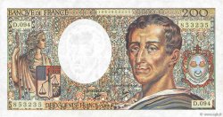 200 Francs MONTESQUIEU FRANCE  1990 F.70.10b TTB