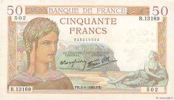 50 Francs CÉRÈS modifié FRANCE  1940 F.18.42 TTB+