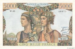 5000 Francs TERRE ET MER FRANCE  1951 F.48.04 pr.SPL