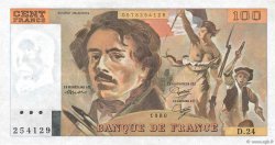 100 Francs DELACROIX modifié FRANCE  1980 F.69.04a TTB+