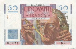 50 Francs LE VERRIER FRANCE  1946 F.20.01 AU-