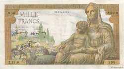 1000 Francs DÉESSE DÉMÉTER FRANCE  1942 F.40.12 pr.TTB