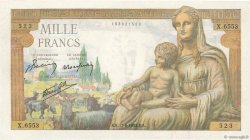 1000 Francs DÉESSE DÉMÉTER FRANCE  1943 F.40.27 TTB+