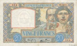 20 Francs TRAVAIL ET SCIENCE FRANCE  1940 F.12.11 TB