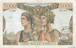 5000 Francs TERRE ET MER FRANCE  1952 F.48.07 pr.TTB
