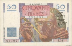 50 Francs LE VERRIER FRANCE  1946 F.20.05 pr.SUP