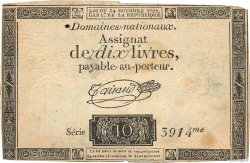 10 Livres filigrane royal FRANCE  1792 Ass.36a TB