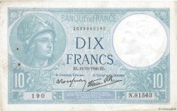 10 Francs MINERVE modifié FRANCE  1940 F.07.24 TTB