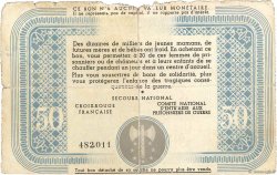 50 Francs BON DE SOLIDARITE FRANCE régionalisme et divers  1941 - M