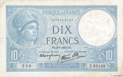 10 Francs MINERVE modifié FRANCIA 1941 F.07.26