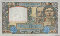 20 Francs TRAVAIL ET SCIENCE FRANCE  1941 F.12.12 TTB