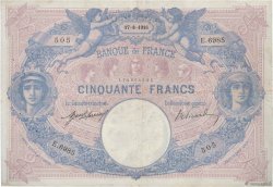 50 Francs BLEU ET ROSE FRANCE  1916 F.14.29 pr.TTB