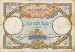 50 Francs LUC OLIVIER MERSON type modifié FRANCE 1933 F.16.04 TB