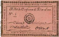 10 Sous Faux FRANCE régionalisme et divers Châlon-sur-saône 1792 Kc.71.011 SUP+