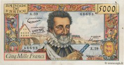5000 Francs HENRI IV FRANCE 1958 F.49.07