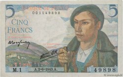 5 Francs BERGER FRANCIA  1943 F.05.01 BB