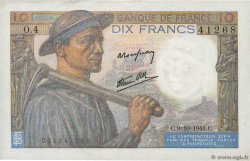 10 Francs MINEUR FRANCE  1941 F.08.02 XF