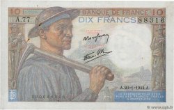 10 Francs MINEUR FRANCE  1944 F.08.11 XF