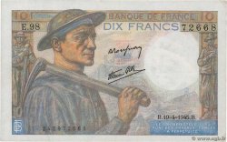 10 Francs MINEUR FRANCE  1945 F.08.13