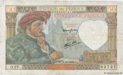 50 Francs JACQUES CŒUR FRANCE  1940 F.19.04