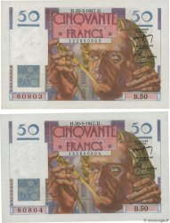 50 Francs LE VERRIER Consécutifs FRANCE  1947 F.20.07