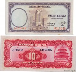 5 et 10 Yuan Lot CHINA  1937 P.0080 et P.0085b AU