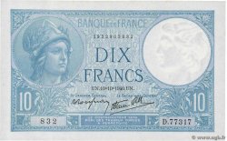 10 Francs MINERVE modifié FRANCE  1940 F.07.16 NEUF