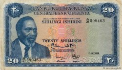 20 Shillings KENYA  1968 P.03c q.BB