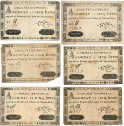 5 Livres Lot FRANCE  1791 Ass.12 / 31