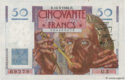 50 Francs LE VERRIER FRANCIA  1946 F.20.01 q.AU