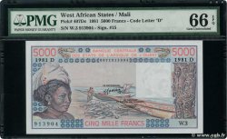 5000 Francs ÉTATS DE L AFRIQUE DE L OUEST  1981 P.407Dc