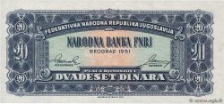 20 Dinara Non émis YUGOSLAVIA  1951 P.067J UNC