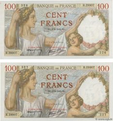 100 Francs SULLY Consécutifs FRANCE  1942 F.26.69