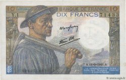 10 Francs MINEUR FRANCE  1941 F.08.01