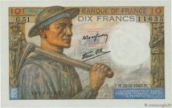 10 Francs MINEUR FRANCE  1943 F.08.08