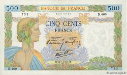 500 Francs LA PAIX FRANCE  1940 F.32.03 TTB