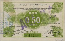 50 Centimes Annulé FRANCE régionalisme et divers Hautmont 1915 JP.59-1296(var) TTB