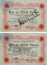 2 Francs Annulé FRANCE regionalism and miscellaneous Hautmont 1915 JP.59-1300 F+