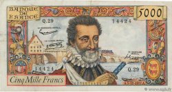 5000 Francs HENRI IV FRANCE  1957 F.49.04