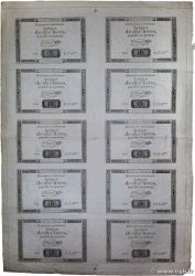 10 Livres filigrane républicain Planche FRANKREICH  1792 Ass.36c
