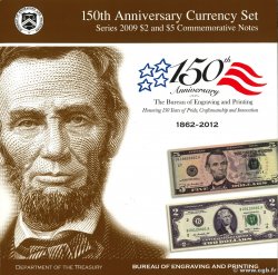2 et 5 Dollars Set de présentation UNITED STATES OF AMERICA New York 2009 P.530A et 531 UNC