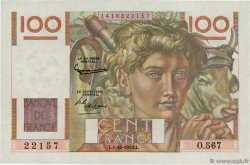 100 Francs JEUNE PAYSAN FRANKREICH  1953 F.28.39 VZ